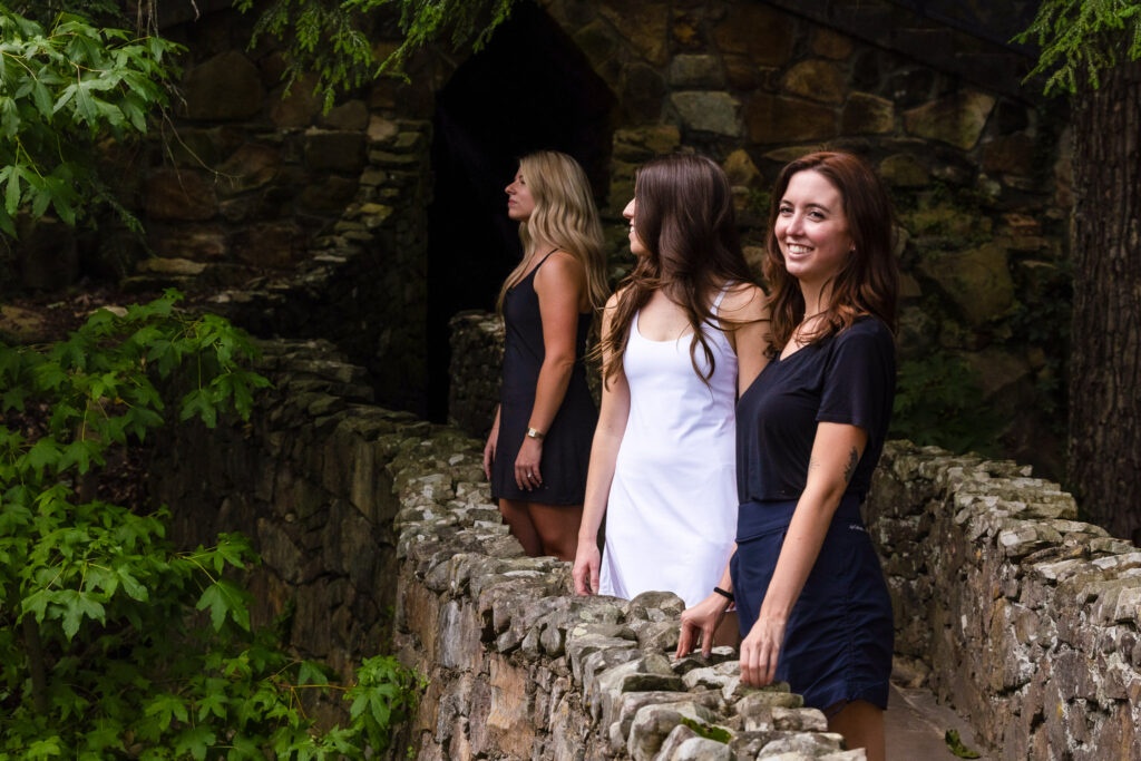 Women exploring the Enchanted Trail at Rock City, an easy and beautiful hiking trail with views on Lookout Mountain.