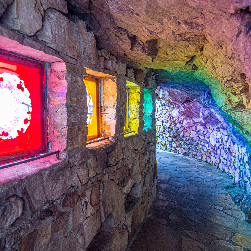 Vibrant colors at Rainbow Hall, showcasing some of the best Lookout Mountain views in Tennessee.